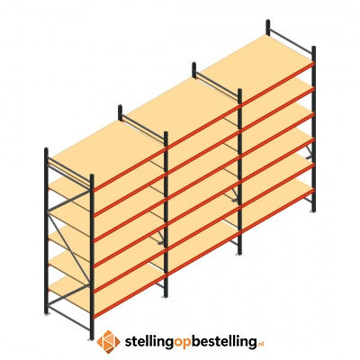 Voordeelrij grootvakstelling AR 3000x5038x1000mm (hxbxd) - 6 niveaus