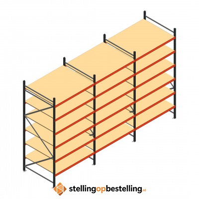 Voordeelrij grootvakstelling AR 3000x5038x1200mm (hxbxd) - 6 niveaus