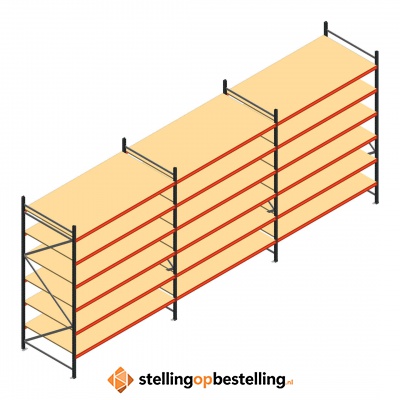 Voordeelrij grootvakstelling AR 3000x8308x1200mm (hxbxd) - 6 niveaus
