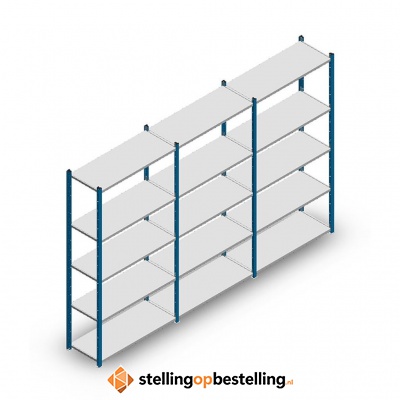 Voordeelrij Legbordstelling Medium Duty 2000x3000x400, 5 niveaus metaal blauw 90 kg