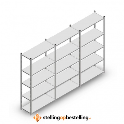Voordeelrij Legbordstelling Medium Duty 2000x3000x400, 5 niveaus metaal verzinkt 90 kg
