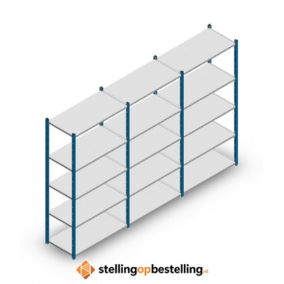 Voordeelrij Legbordstelling Medium Duty 2000x3000x500, 5 niveaus metaal blauw 75 kg