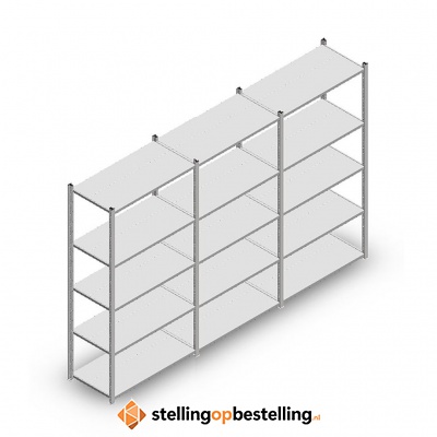 Voordeelrij Legbordstelling Medium Duty 2000x3000x500, 5 niveaus metaal verzinkt 75 kg