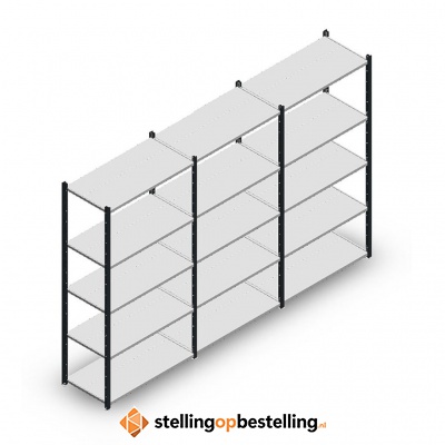 Voordeelrij Legbordstelling Medium Duty 2000x3000x500, 5 niveaus metaal antraciet 75 kg