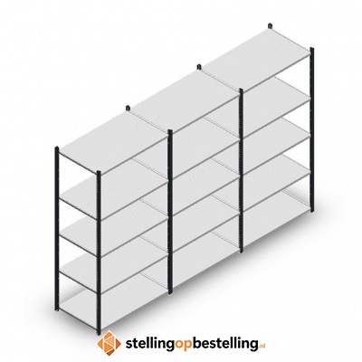 Voordeelrij Legbordstelling Medium Duty 2000x3000x600, 5 niveaus metaal antraciet 180 kg