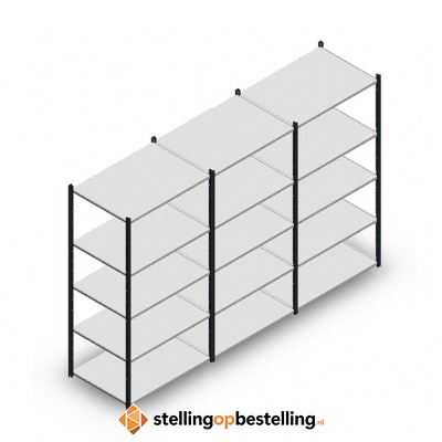 Voordeelrij Legbordstelling Medium Duty 2000x3000x700, 5 niveaus metaal antraciet 180 kg