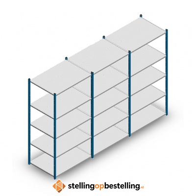 Voordeelrij Legbordstelling Medium Duty 2000x3000x700, 5 niveaus metaal blauw 180 kg