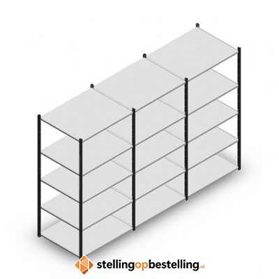 Voordeelrij Legbordstelling Medium Duty 2000x3000x800, 5 niveaus metaal antraciet 180 kg