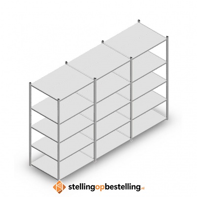 Voordeelrij Legbordstelling Medium Duty 2000x3000x800, 5 niveaus metaal verzinkt 180 kg