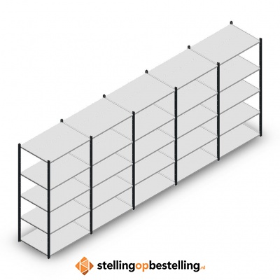 Voordeelrij Legbordstelling Medium Duty 2000x5000x700, 5 niveaus metaal antraciet 180 kg
