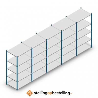 Voordeelrij Legbordstelling Medium Duty 2000x5000x700, 5 niveaus metaal blauw 180 kg