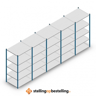 Voordeelrij Legbordstelling Medium Duty 2000x5000x800, 5 niveaus metaal blauw 180 kg