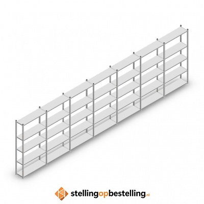 Voordeelrij Legbordstelling Medium Duty 2000x7000x300, 5 niveaus metaal verzinkt 90 kg