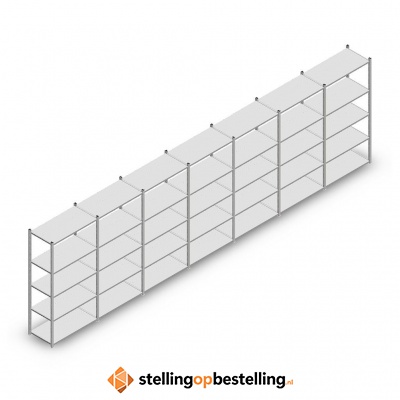 Voordeelrij Legbordstelling Medium Duty 2000x7000x500, 5 niveaus metaal verzinkt 75 kg