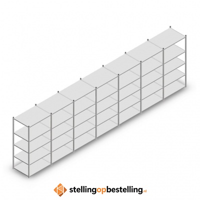 Voordeelrij Legbordstelling Medium Duty 2000x7000x700, 5 niveaus metaal verzinkt 180 kg
