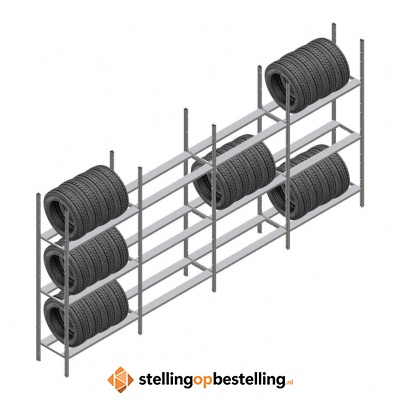 Voordeelrij bandenstelling Medium Duty 2000x4000x600 4 secties 3 niveaus