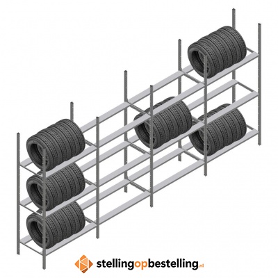 Voordeelrij bandenstelling Medium Duty 2000x4000x700 4 secties 3 niveaus