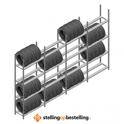 Voordeelrij bandenstelling Medium Duty 2500x4000x600 4 secties 4 niveaus