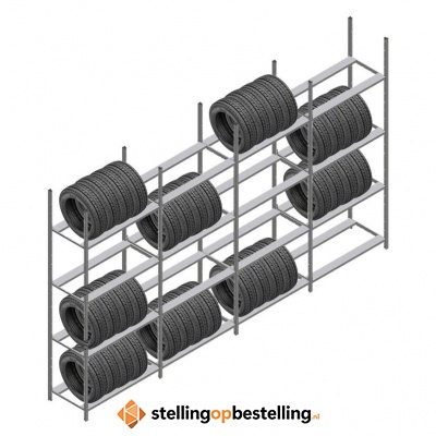 Voordeelrij bandenstelling Medium Duty 2500x4000x700 4 secties 4 niveaus