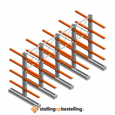 Voordeelrij medium draagarmstelling IT dubbelzijdig 2455x4000x800 4 niveaus