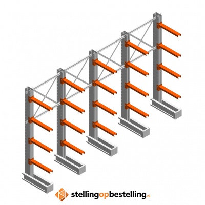 Voordeelrij medium draagarmstelling IT enkelzijdig 2455x4000x600 4 niveaus