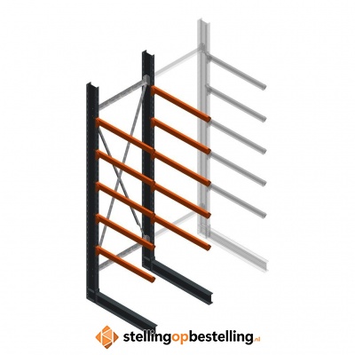 Zware draagarmstelling enkelzijdig 4000x1200x1200 5 niveaus d650 beginsectie Zware draagarmstelling enkelzijdig 4000x1200x1200 5 niveaus d650 beginsectie