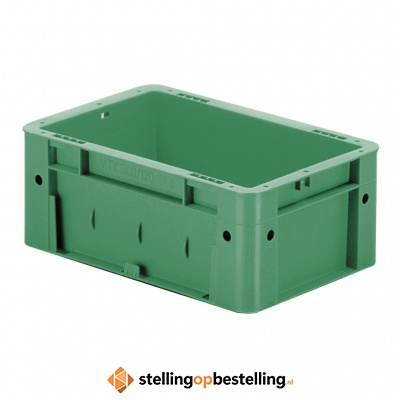 Zware transportkrat Euronorm plastic bak, krat VTK0 300x200x120 groen