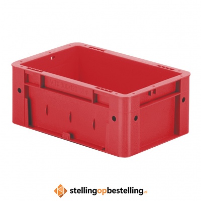 Zware transportkrat Euronorm plastic bak, krat VTK0 300x200x120 rood