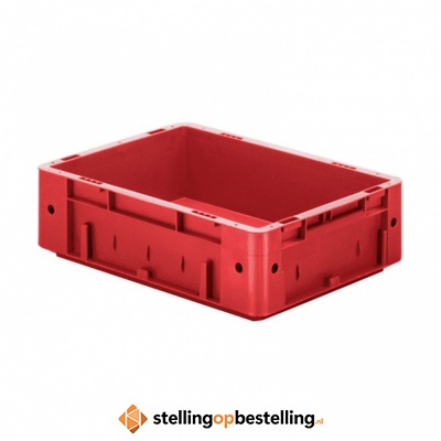 Zware transportkrat Euronorm plastic bak, krat VTK0 400x300x120 rood