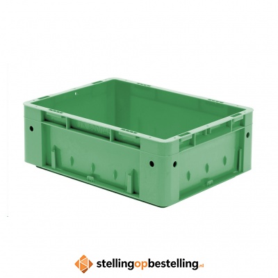 Zware transportkrat Euronorm plastic bak, krat VTK0 400x300x145 groen