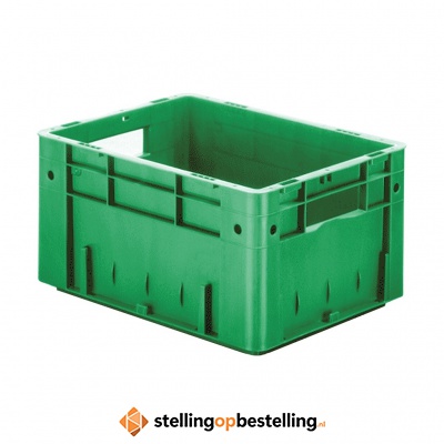 Zware transportkrat Euronorm plastic bak, krat VTK0 400x300x210 groen