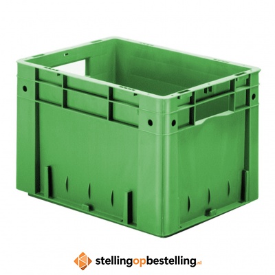 Zware transportkrat Euronorm plastic bak, krat VTK0 400x300x270 groen