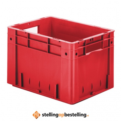 Zware transportkrat Euronorm plastic bak, krat VTK0 400x300x270 rood