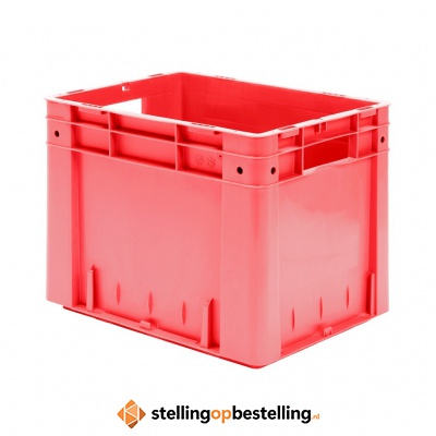 Zware transportkrat Euronorm plastic bak, krat VTK0 400x320x320 rood