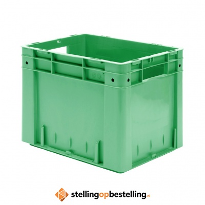 Zware transportkrat Euronorm plastic bak, krat VTK0 400x320x320 groen