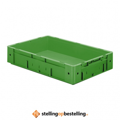 Zware transportkrat Euronorm plastic bak, krat VTK0 600x400x120 groen