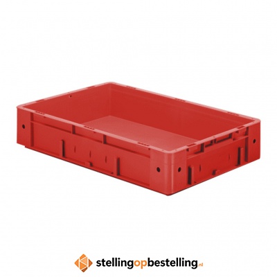 Zware transportkrat Euronorm plastic bak, krat VTK0 600x400x120 rood