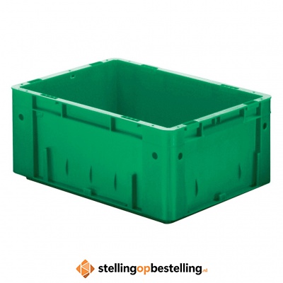 Zware transportkrat Euronorm plastic bak, krat VTK0 600x400x175 groen