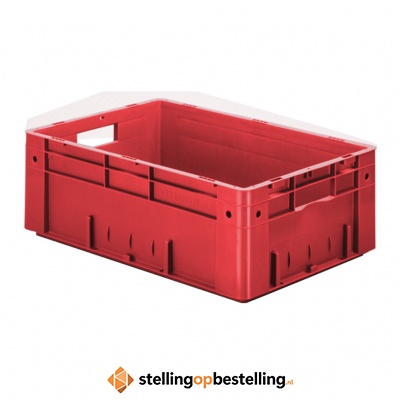 Zware transportkrat Euronorm plastic bak, krat VTK0 600x400x210 rood