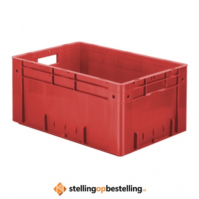 Zware transportkrat Euronorm plastic bak, krat VTK0 600x400x270 rood