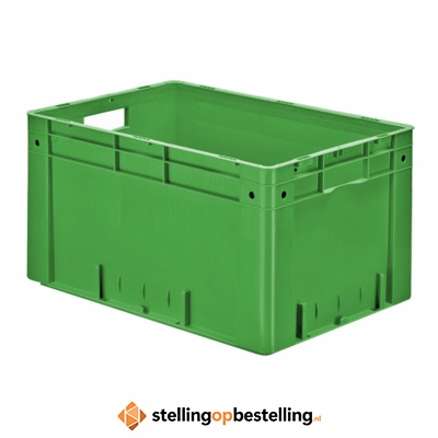 Zware transportkrat Euronorm plastic bak, krat VTK0 600x400x320 groen