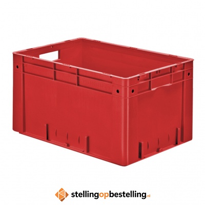 Zware transportkrat Euronorm plastic bak, krat VTK0 600x400x320 rood