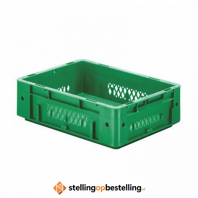 Zware transportkrat Euronorm plastic bak, krat VTK1 400x300x120 groen