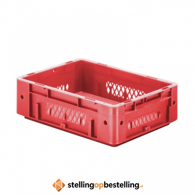 Zware transportkrat Euronorm plastic bak, krat VTK1 400x300x120 rood