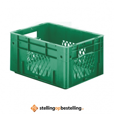 Zware transportkrat Euronorm plastic bak, krat VTK1 400x300x210 groen