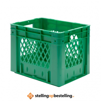 Zware transportkrat Euronorm plastic bak, krat VTK1 400x300x320 groen