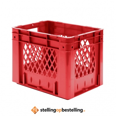 Zware transportkrat Euronorm plastic bak, krat VTK1 400x300x320 rood