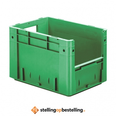 Zware transportkrat Euronorm plastic bak, krat VTK4 400x300x270 groen