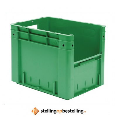 Zware transportkrat Euronorm plastic bak, krat VTK4 400x300x320 groen