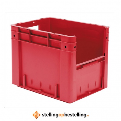 Zware transportkrat Euronorm plastic bak, krat VTK4 400x300x320 rood